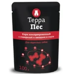 Консервы Терра Пёс для собак с говядиной и овощами в соусе, 100 г