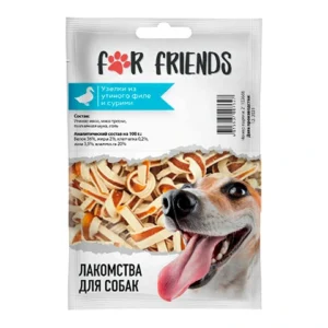 Лакомство For Friends для собак Узелки из утиного филе и сурими, 50 гр
